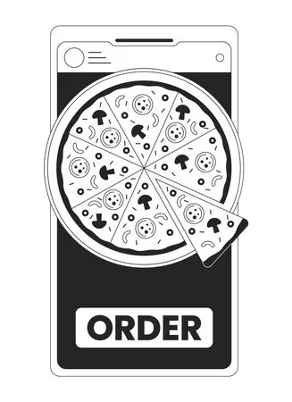 Order pizza by smartphone  Illustration