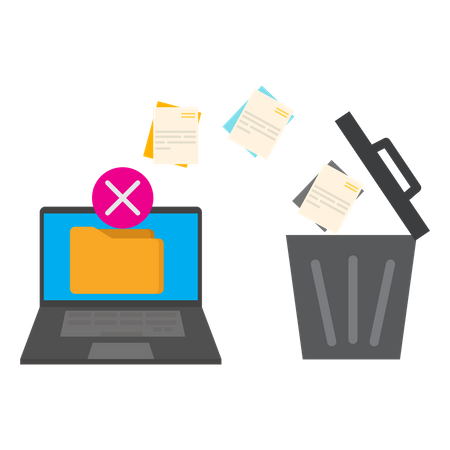 Ordner vom Computer löschen  Illustration