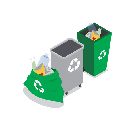 Ordnungsgemäße Müllentsorgung  Illustration