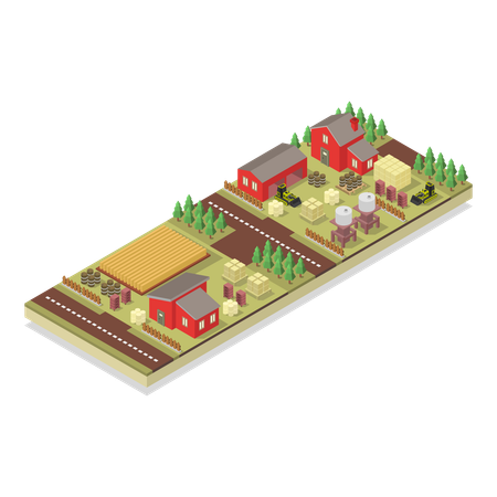 Organic Farm Field  Illustration