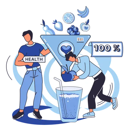 Organic healthy vitamin drink plant based vegan nuts milk  Illustration