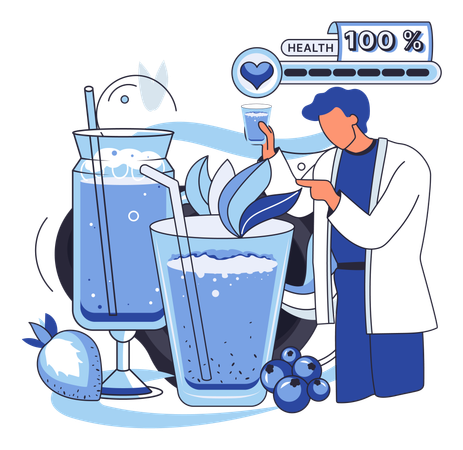 Organic healthy vitamin drink plant based vegan nuts milk  Illustration