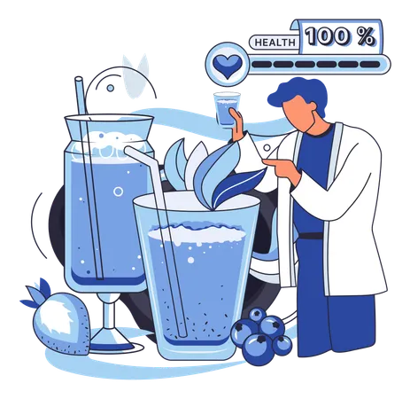 Organic healthy vitamin drink plant based vegan nuts milk  Illustration