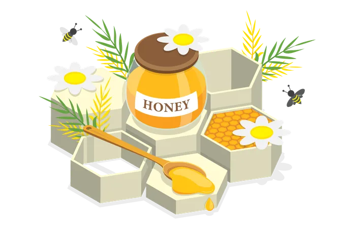 Organic Honey  Illustration