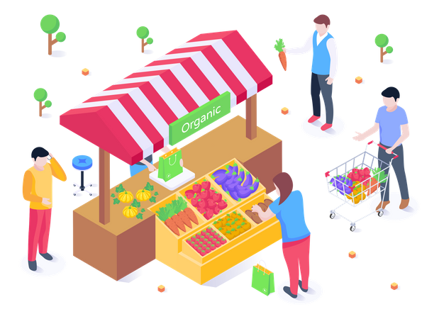 Organic Market  Illustration
