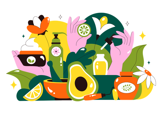 Organic Skin Care products  Illustration