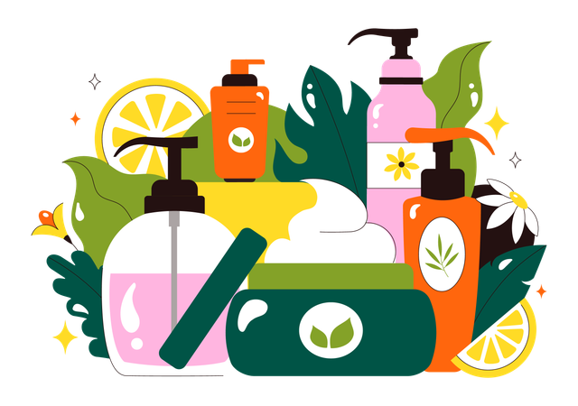 Organic Skin Care products  Illustration