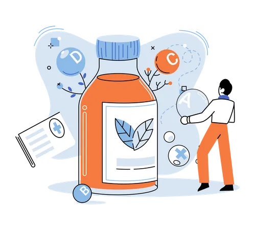 Organic vitamin drink as healthy diet  Illustration