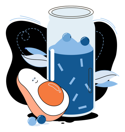 Organic vitamin drink as healthy diet cocktail for slimming  Illustration