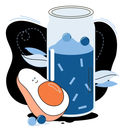 Organic vitamin drink as healthy diet cocktail for slimming  Illustration