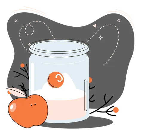 Organic vitamin drink as healthy diet cocktail for slimming  Illustration