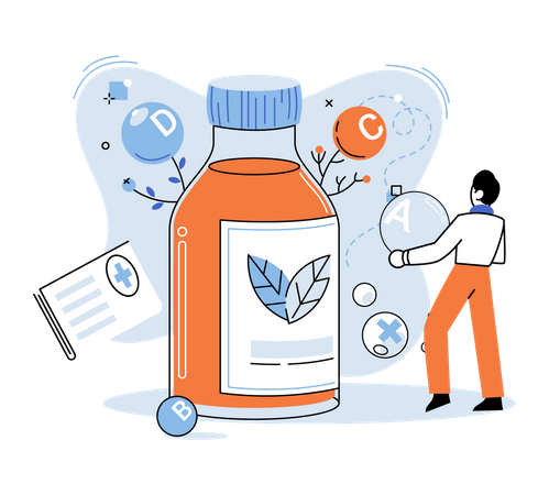 Organic vitamin drink as healthy diet  Illustration