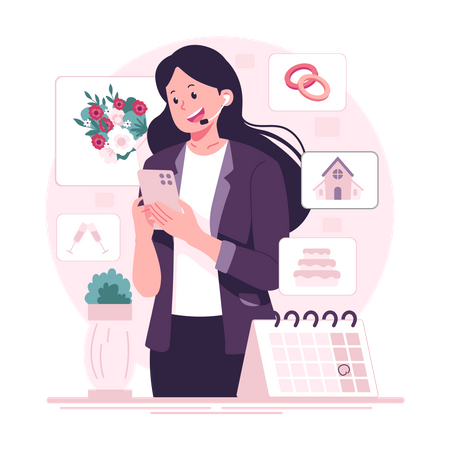 Organisateur de mariage féminin  Illustration