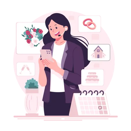 Organisateur de mariage féminin  Illustration