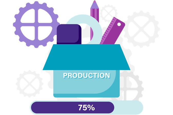 Organisierter Produktionsprozess  Illustration