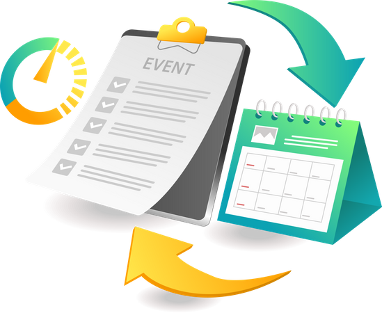 Organizar a data do evento  Ilustração
