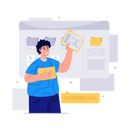 Organizar archivos de documentos  Ilustración