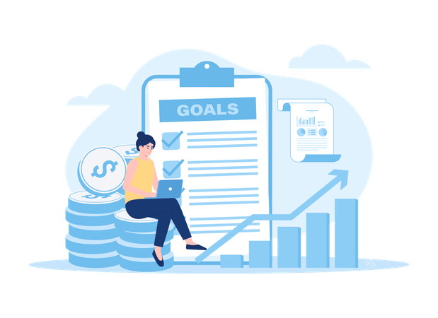 Organizational success by setting right marketing target  イラスト