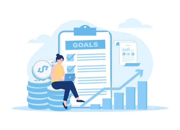 Organizational success by setting right marketing target  イラスト