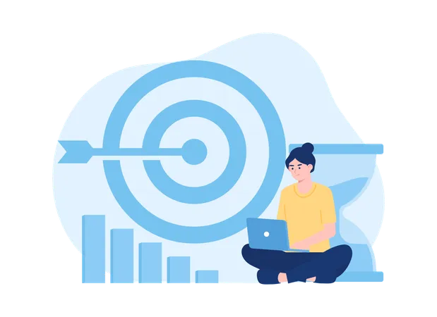 Organizational Success By Setting The Right Marketing Targets Trending Concept Flat Illustration Illustration