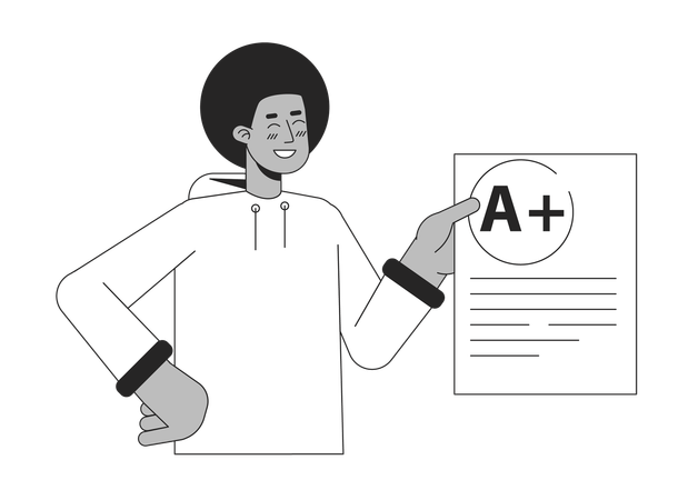 Orgoglioso studente afroamericano  Illustration