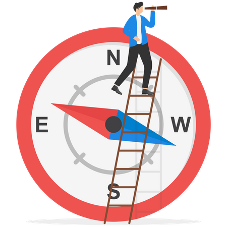 Orientación de dirección empresarial  Ilustración