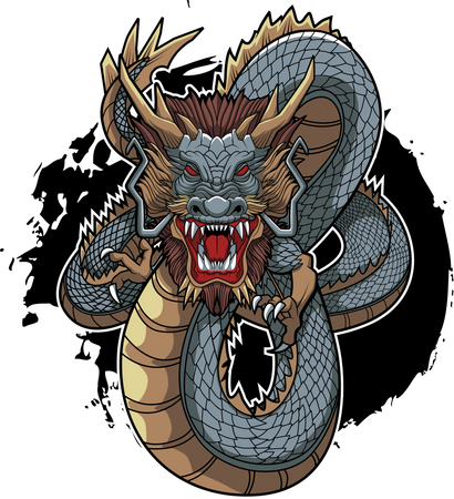 Oriental Flame Dragon  Illustration