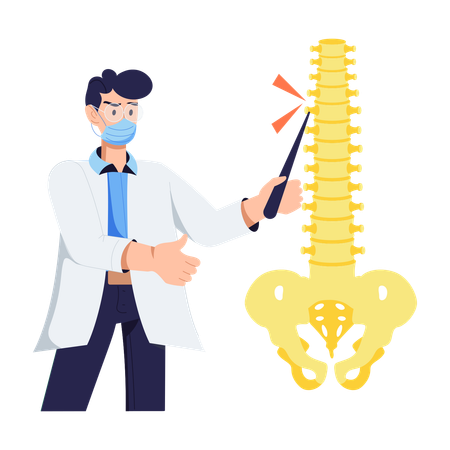 Orthopädischer Chirurg führt Wirbelsäulenoperation durch  Illustration