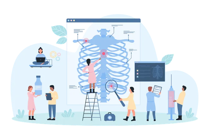 Orthopedist check chest xray  Illustration