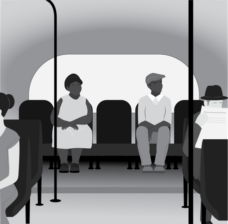 Os negros sentam-se atrás  Illustration