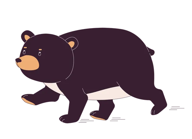 Oso gordo corriendo  Ilustración