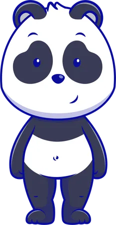 Oso panda de pie  Ilustración