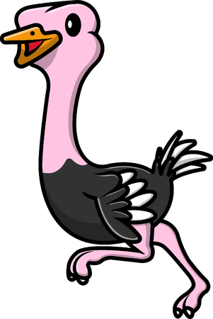 Ostrich jumping  Illustration