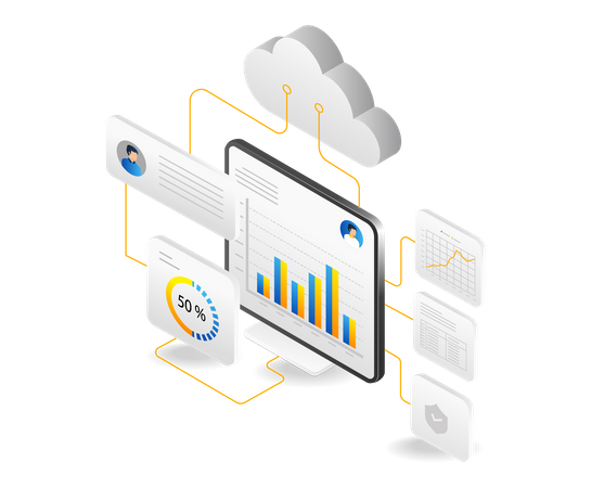 Otimização de análise de SEO alojamento web  Ilustração