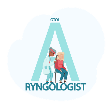 Oto-rhino-laryngologiste traitant un patient  Illustration