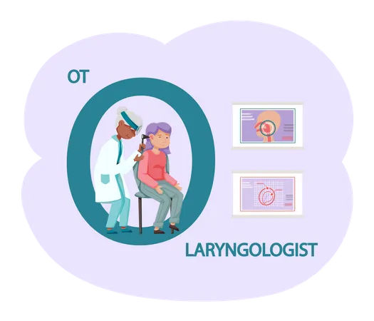 Otolaryngologist doctor doing checkup  Illustration