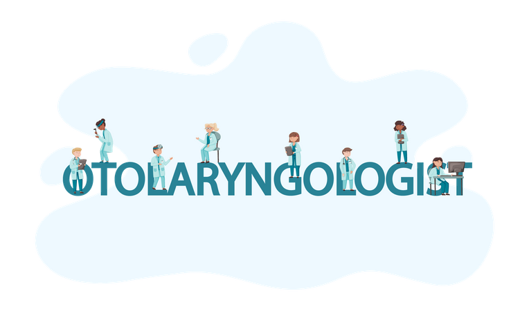 Otolaryngologist doctor treating nose  Illustration