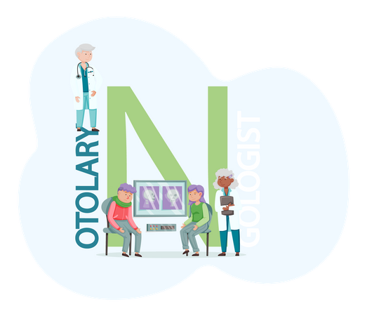 Otolaryngologist treatment  Illustration