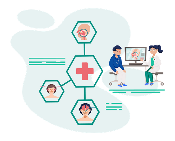 Otolaryngology diseases treatmrnt  Illustration