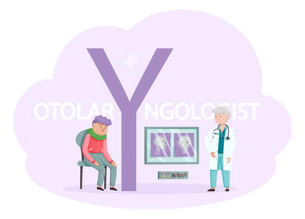 Médecin en otologie avec patient  Illustration