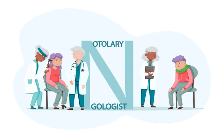 Otology doctor healthcare service  Illustration