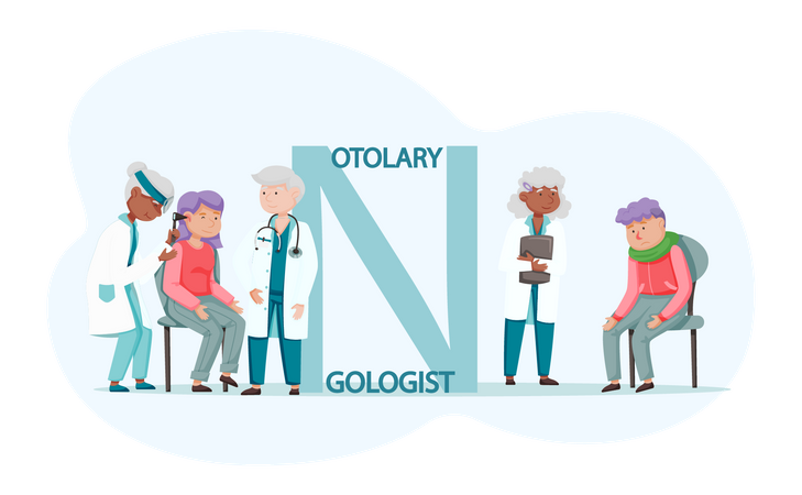 Otology doctor healthcare service  Illustration