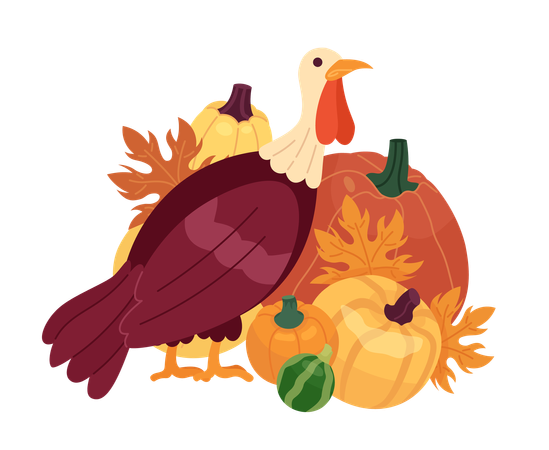 Calabazas de pavo de otoño  Ilustración