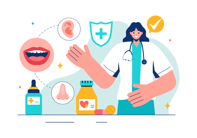 Otorhinolaryngologist  Illustration