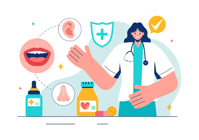 Otorhinolaryngologist  Illustration