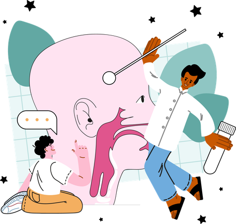 Otorhinolaryngologist treatment  일러스트레이션