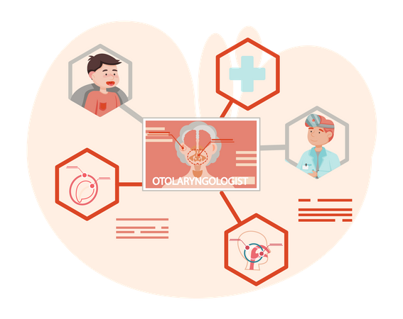 Otorhinolaryngology diseases treatment  Illustration