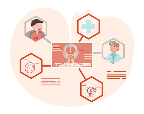 Otorhinolaryngology diseases treatment  Illustration