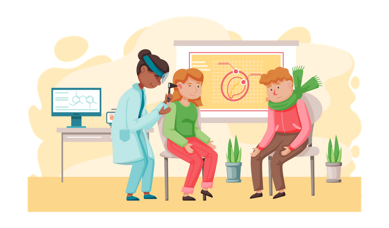Otorhinolaryngology healthcare consultation  イラスト