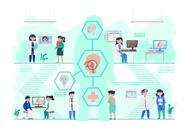 Otorhinolaryngology healthcare treatment  Illustration